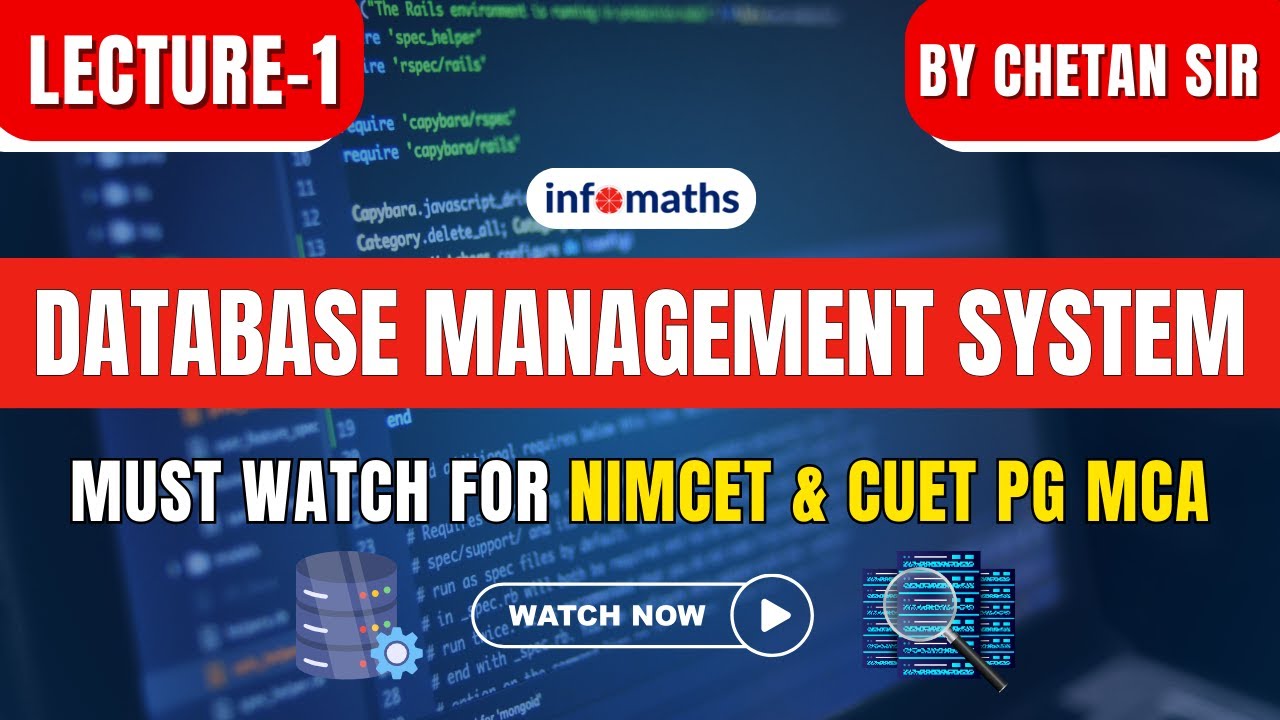 Database Management System (DBMS) Full Lecture | Infomaths | Chetan Sir