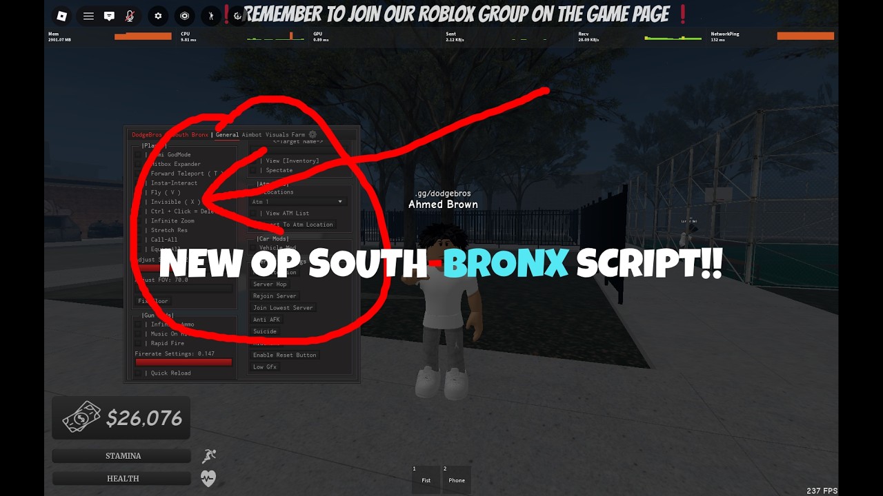 The NEW BEST FREE SouthBronx Script Pastebin 2026 Change hitboxes, MOUSE AIMBOT + MORE!