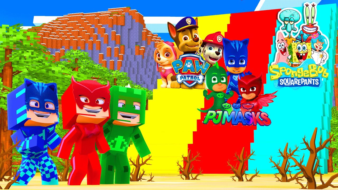 NÃO ESCOLHA A ESCADA ERRADA DOS PJ MASKS, PATRULHA CANINA E BOB ESPONJA NO MINECRAFT