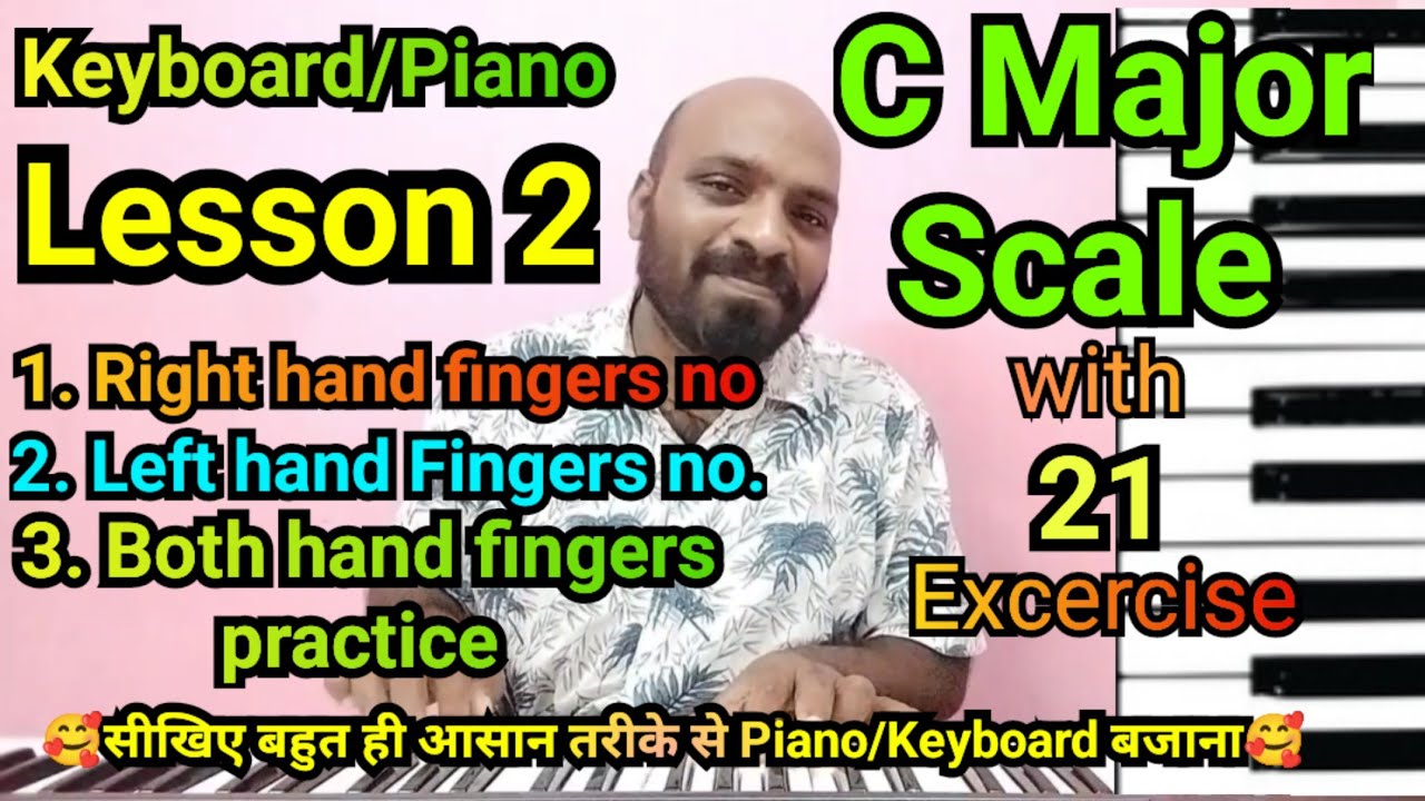 Keyboard Piano Lesson 2 | How to Play C Major Scale on Keyboard | Both hand fingers practice
