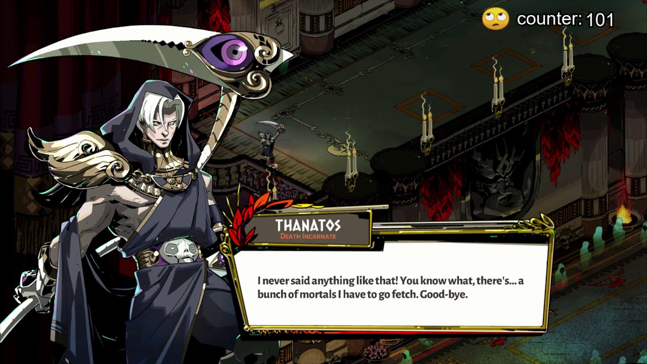 [Hades] Zagreus and Thanatos being dorks in front of each other for 2 mins (not) straight