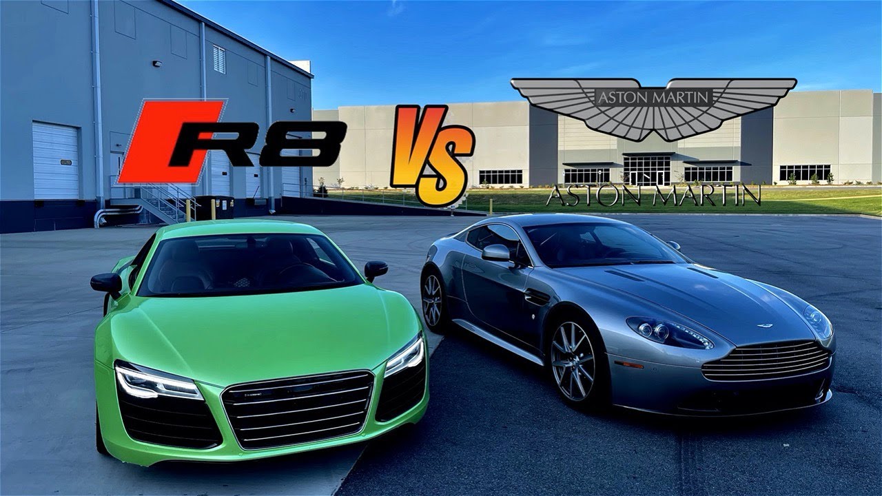 Audi R8 V10 Vs Aston Martin V8 Vantage S // Drag & Roll Race
