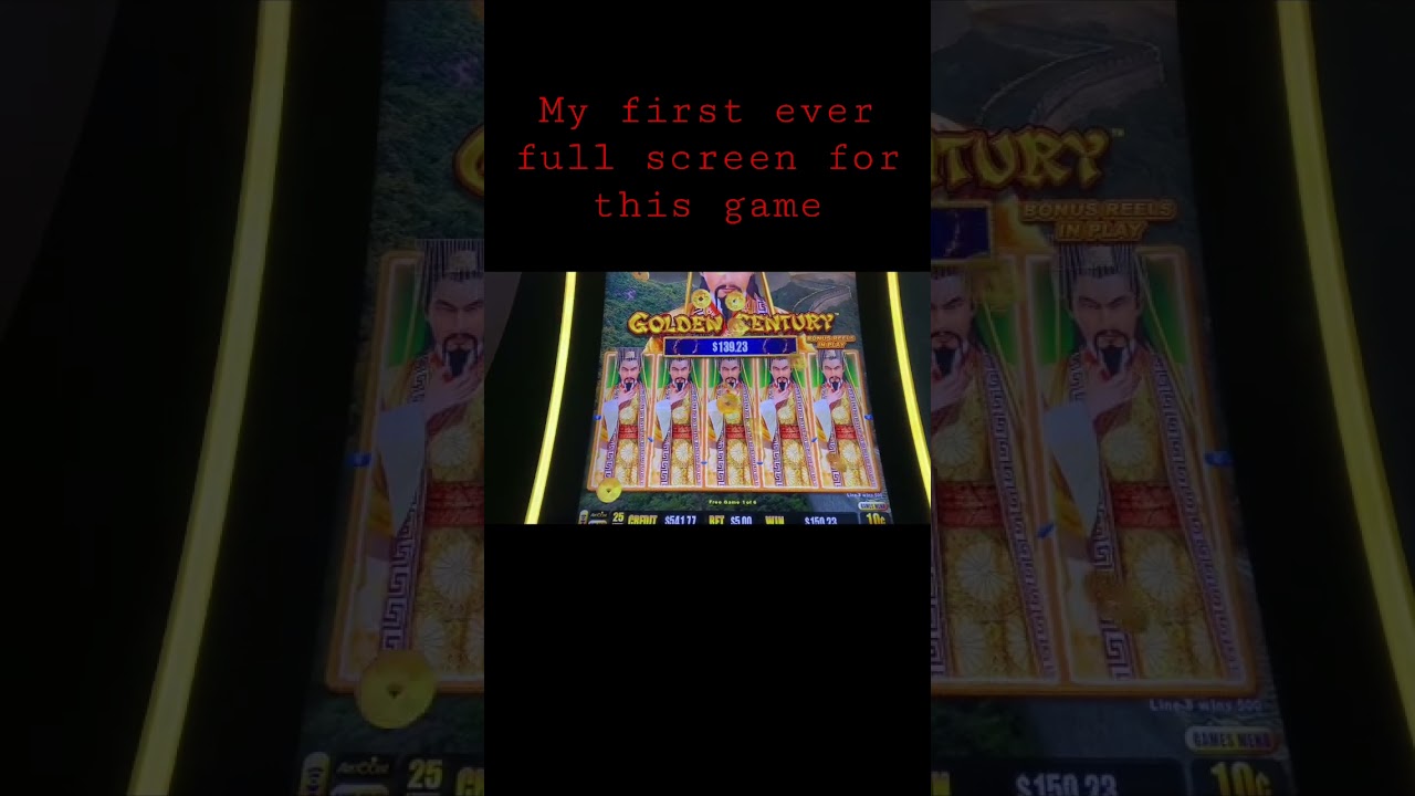 First Free Spin Jackpot off full screen wild on Dragon Link Golden Century Slot Machine 🎰 #shorts