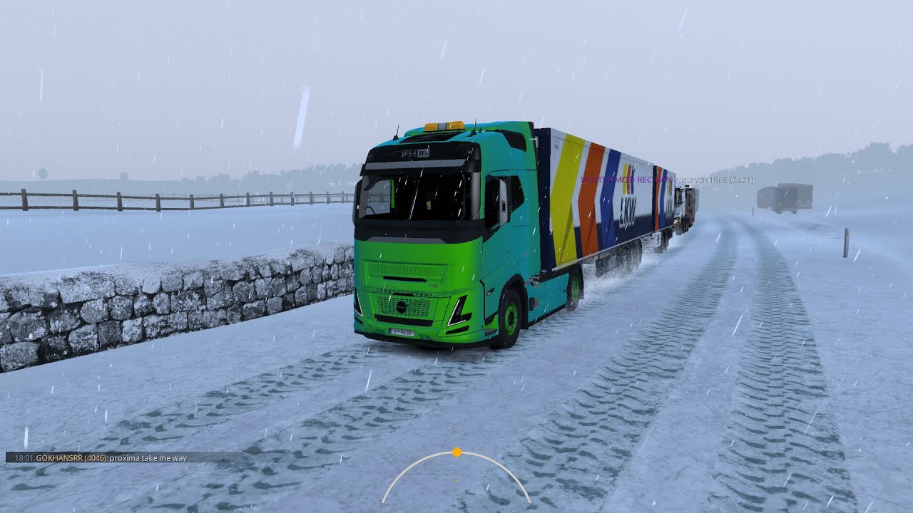 TruckersMP Duisburg-Calais Yolundayız SONUNDA BÜYÜK SÜPRİZ VAR (ADMİN) 😂😂 (KAR MODU) ETS 2