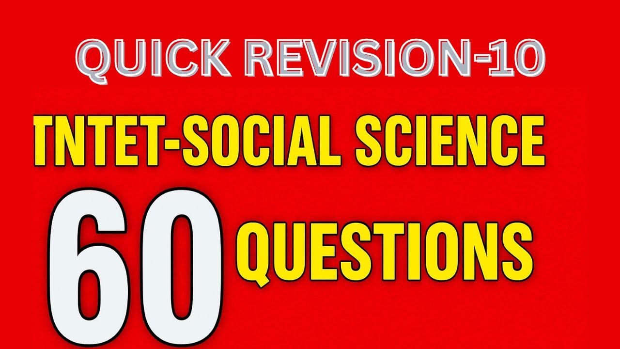 TN-TET Social Science |6th Std| 60 Important Questions (Part 10) | TET Exam Preparation 2025 #tntet