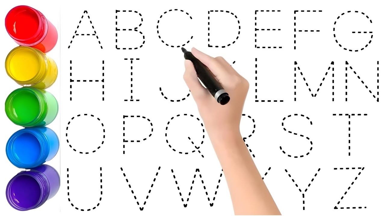 A for Apple Song 🍎 |  Bachchon Ki Pyaari BCD alphabet learning rhymes with dotted lines