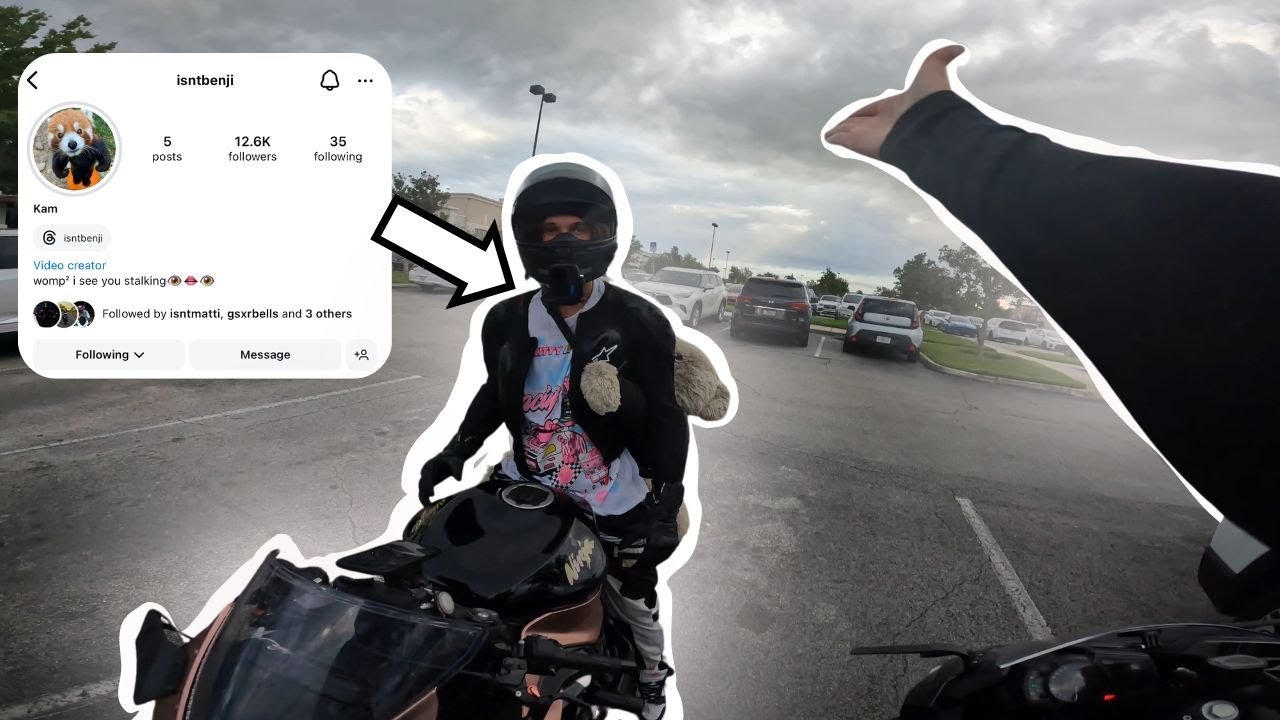 riding with a fan from instagram