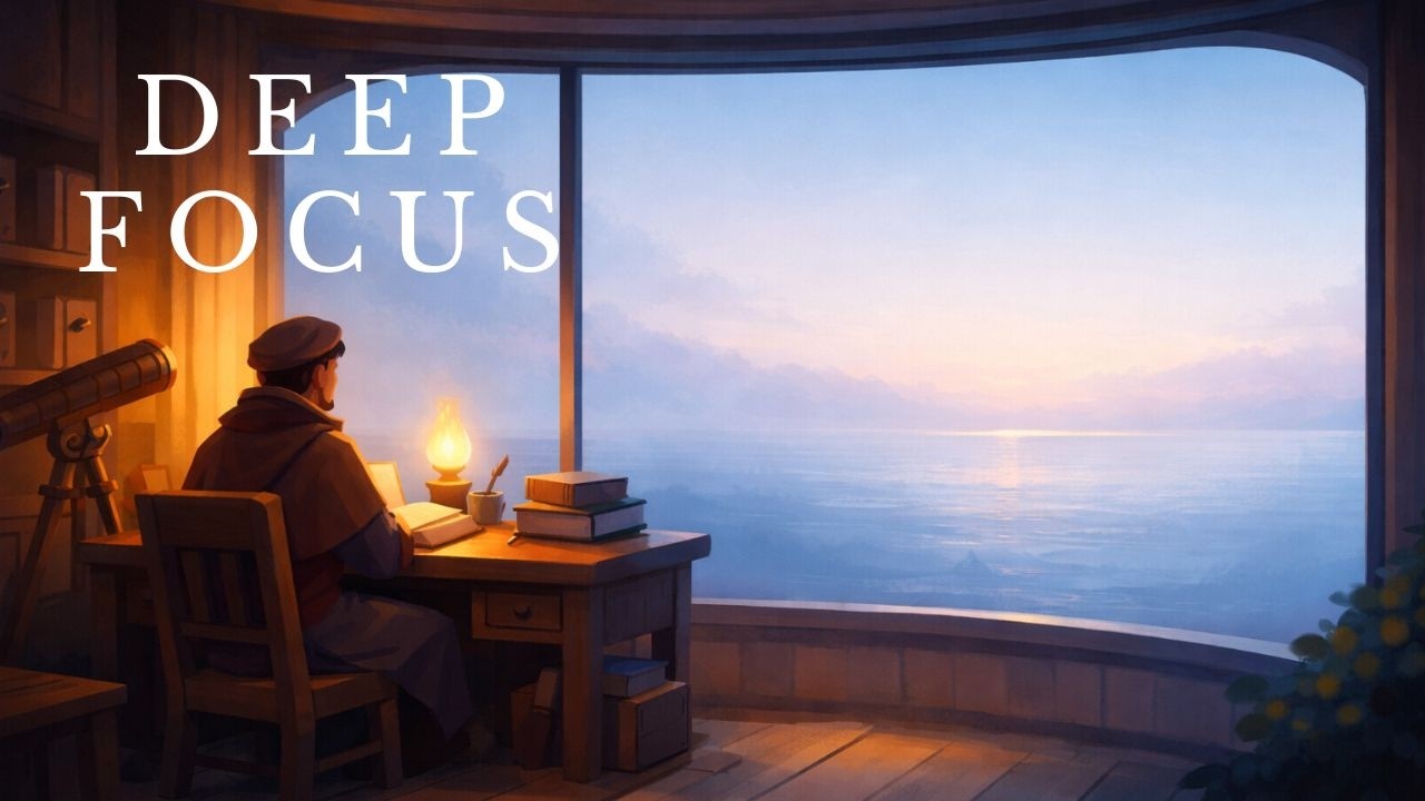Fantasy Study Music • Sea Observatory  — Lighthouse at Dawn (Soft Beat)