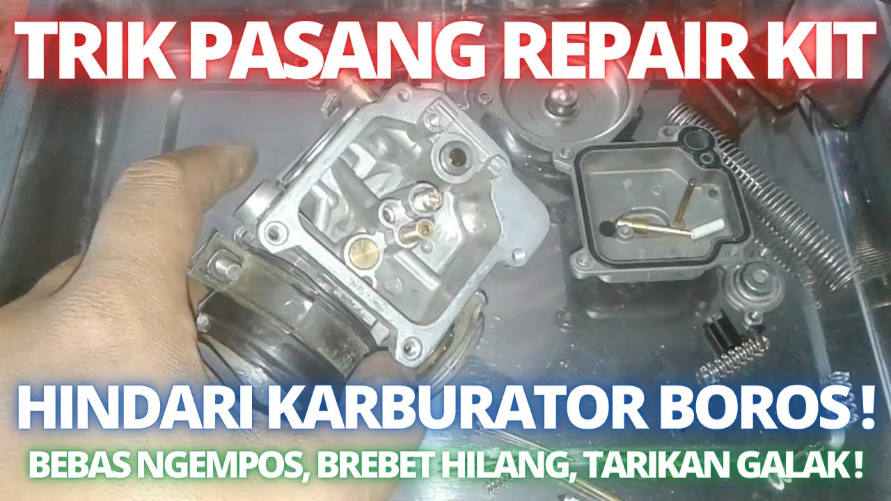 CARA SERVICE KARBU MOTOR//Pasang repair kit, Parkit, Nozzle, Main jet, pilot jet dan Choke Karbu Mio