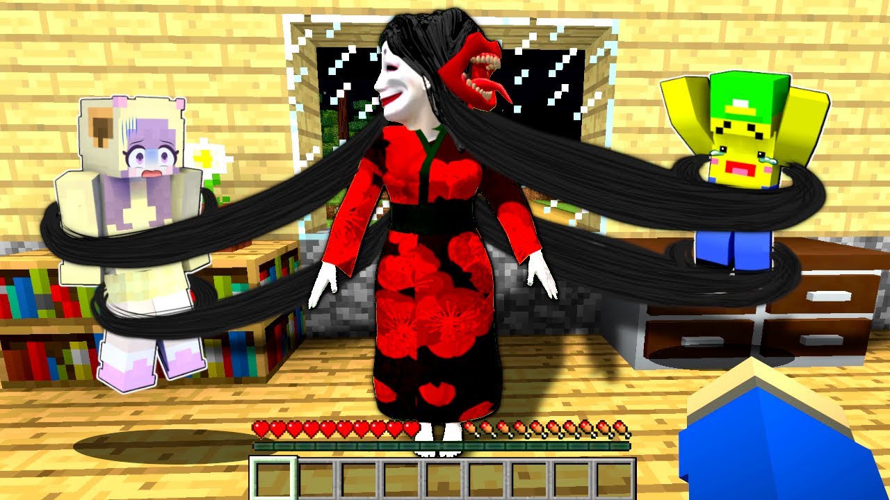恐怖の妖怪【二口女】に襲われた結果…⁉️😱【マイクラ マインクラフト】ぽっぴんず