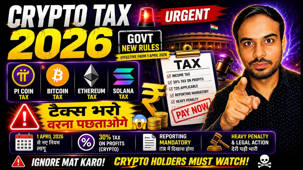 Crypto Tax 2026, Urgent 🚨 | Pi Coin Tax | Bitcoin Tax | ETH Tax | SOL Tax | टैक्स भरो वरना पछताओगे 😱