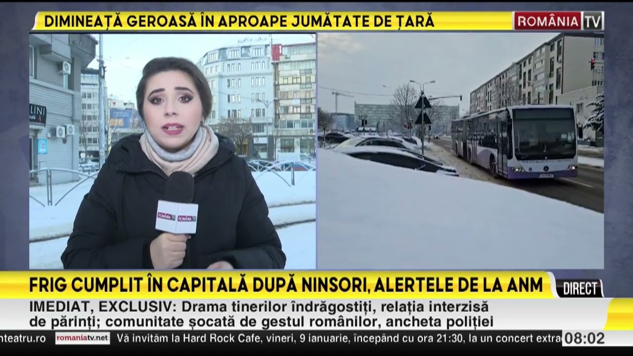 Frig extrem &icirc;n capitală, temperaturile sunt aproape la limita gerului