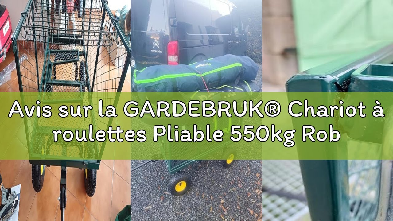 Avis sur la GARDEBRUK® Chariot à roulettes Pliable 550kg Robuste bâche Amovible Chariot de Plage Cha