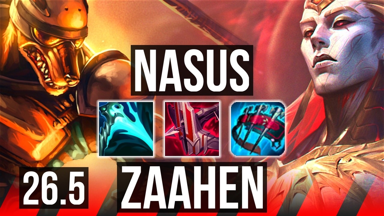 NASUS vs ZAAHEN (TOP) | Good KDA: 13/2/5 | NA Master | 26.5