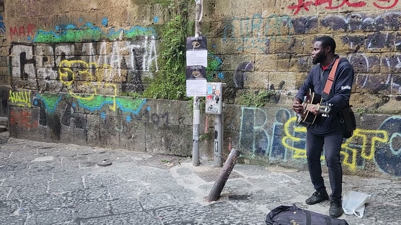 Unique Street Performer in Naples, Italy