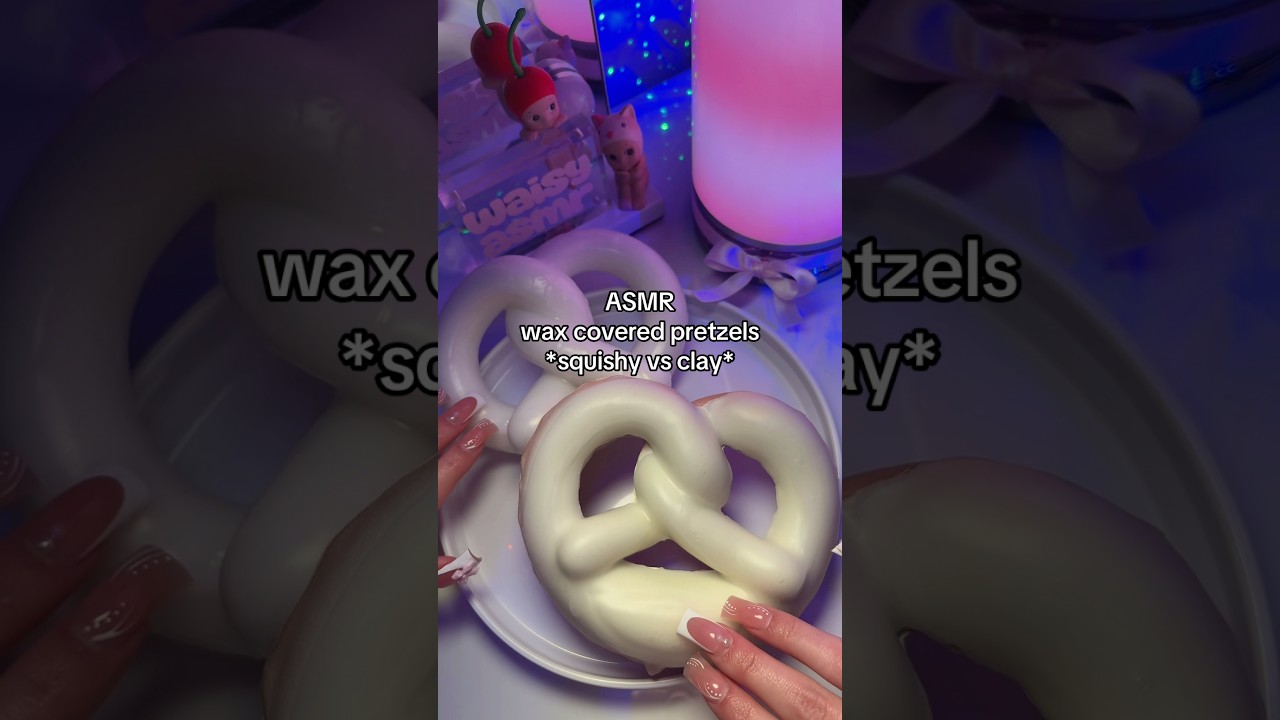 wax covered pretzels 🥨 *squishy vs clay* #asmr #waxcracking #asmrsound #asmrnotalking #asmrforsleep