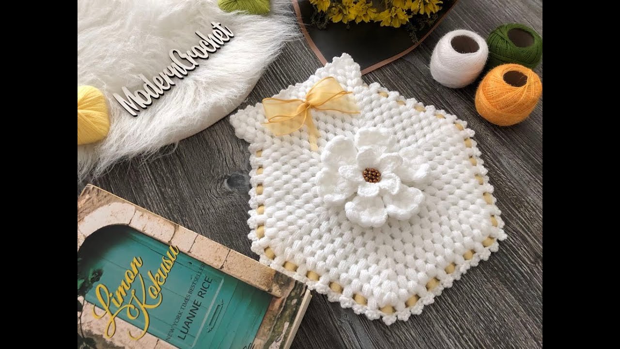 Sade ve Çok Şık Bir Kese Lif Modeli / #keselif #takımlif #moderncrochet