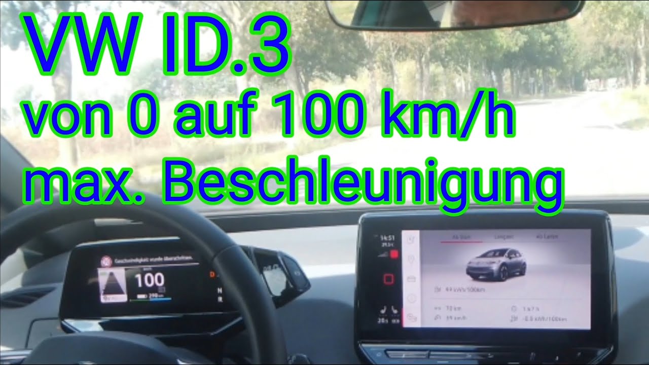 Von 0 - 100 km/h: VW ID.3 mit max. Beschleunigung - anschallen & festhalten