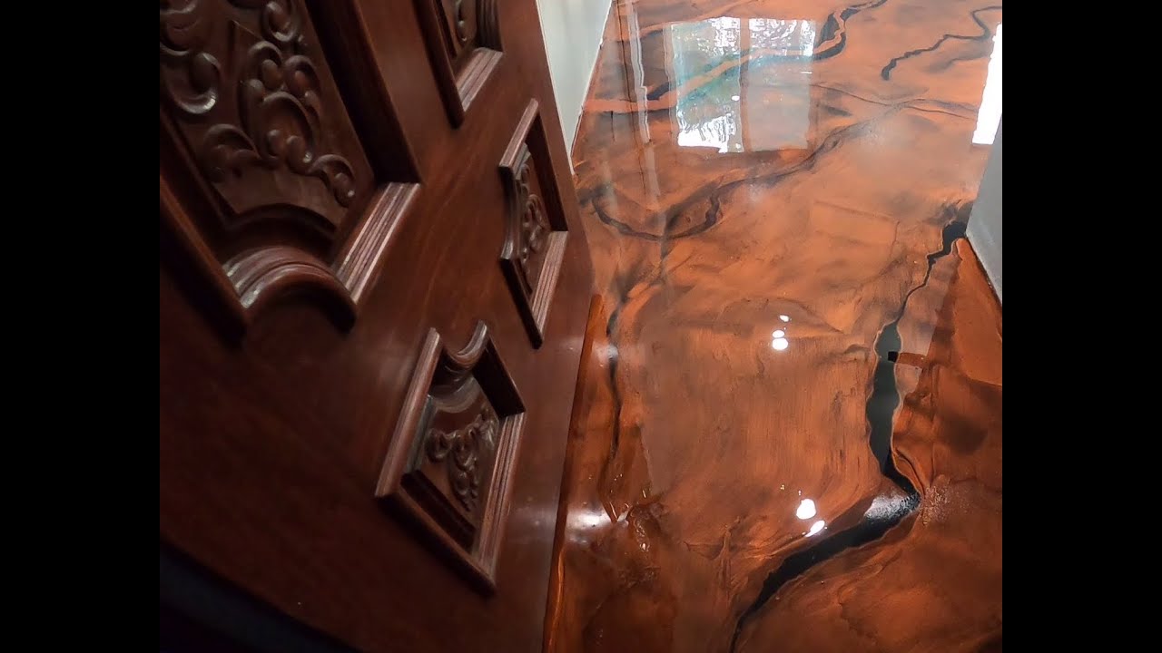 Epoxy floor, Copper with black accents