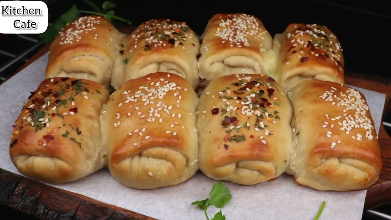 Chicken Cheese Bread Roll With Oven & without oven Recipe By Kitchen Cafe
