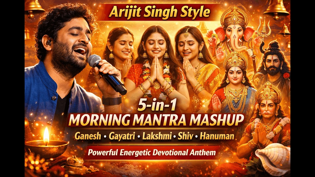 Arijit Singh Style 5-in-1 Morning Mantra Mashup | Ganesh Gayatri Lakshmi Shiv Hanuman