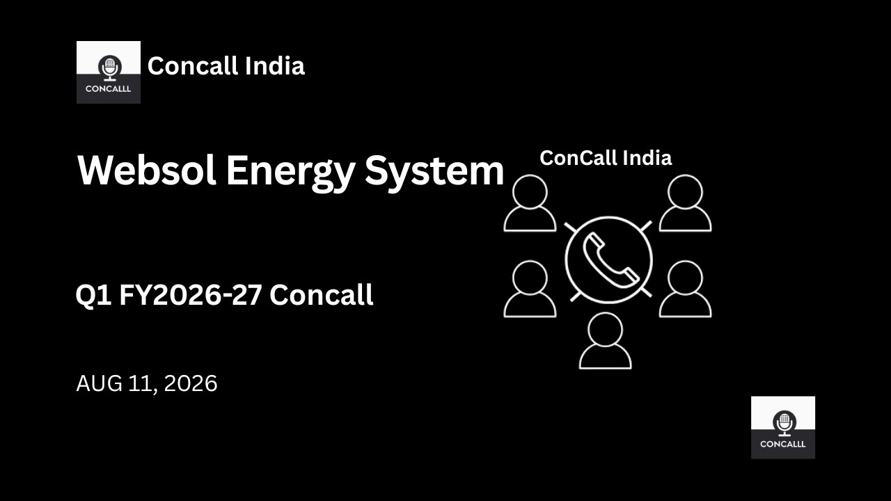 Websol Energy System Ltd: Конференц-звонок по итогам 1 квартала 2026-27 финансового года