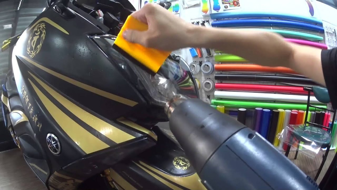 【無名彩貼~63】Tmax大燈 犀牛皮 - 施工示範