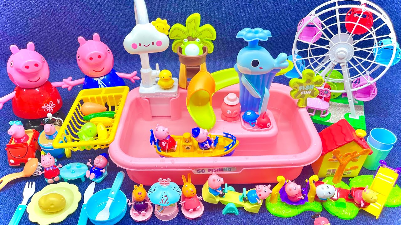 Satisfying unboxing in 14 minutes: Peppa Pig Ferris Wheel and Bathtub Toy Set ASMR | Toy Review