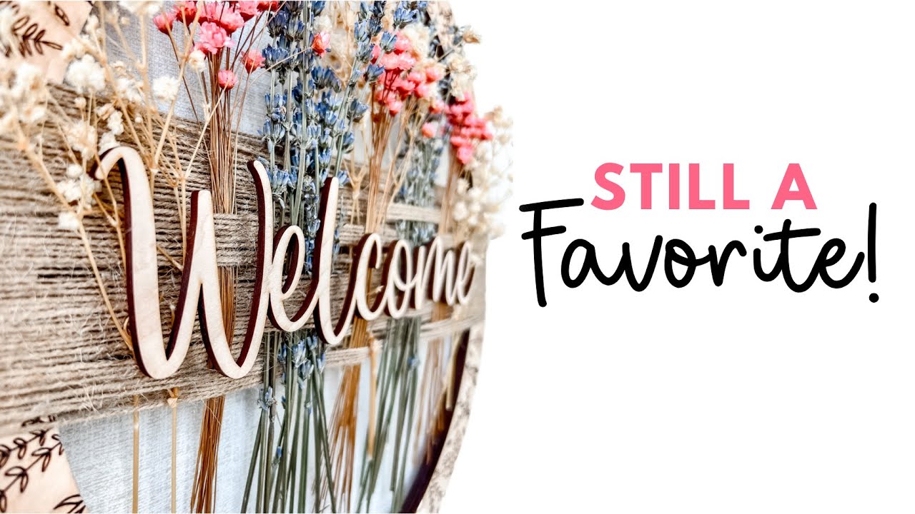 Laser Cut Dried Floral Hoop Wreath | Elegant Home Decor Project