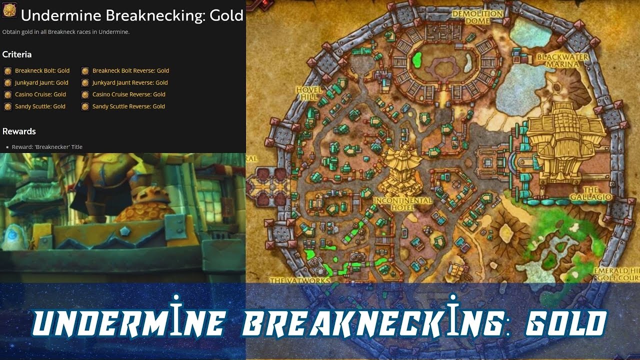 Undermine Breaknecking: Gold | Obtain gold in all Breakneck races in Undermine | Breaknecker Title