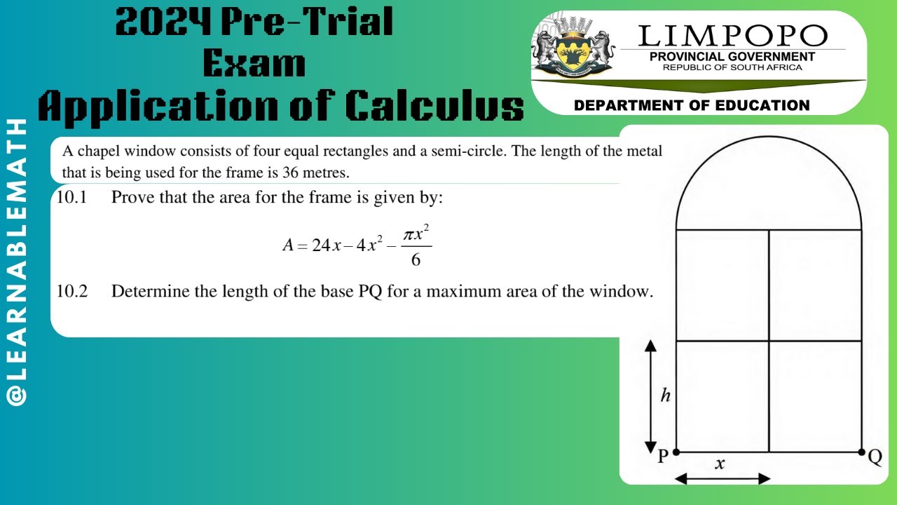 2024 Pre-Trial Exam Mathematics P1 | Application of Calculus-Limpopo