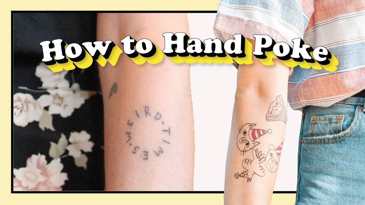Как сделать Hand Poke | Простая татуировка Stick n Poke | Сделать татуировку самостоятельно дома ...