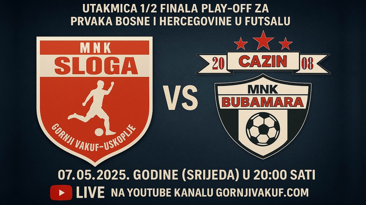 MNK Sloga - MNK Bubamara | 1/2 play off za prvaka BiH u futsalu 2024/2025