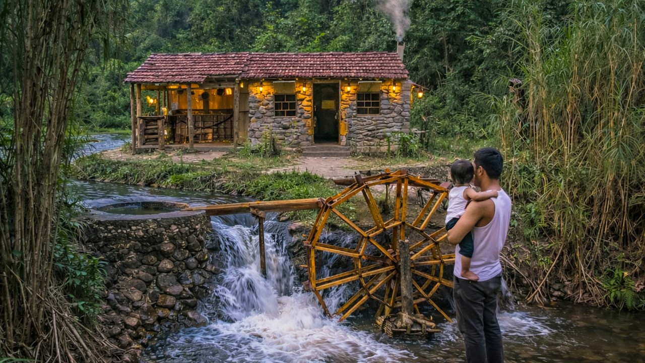 Young Architect Quits the City: DIY Farm, Vegetable Garden & Water Wheel System