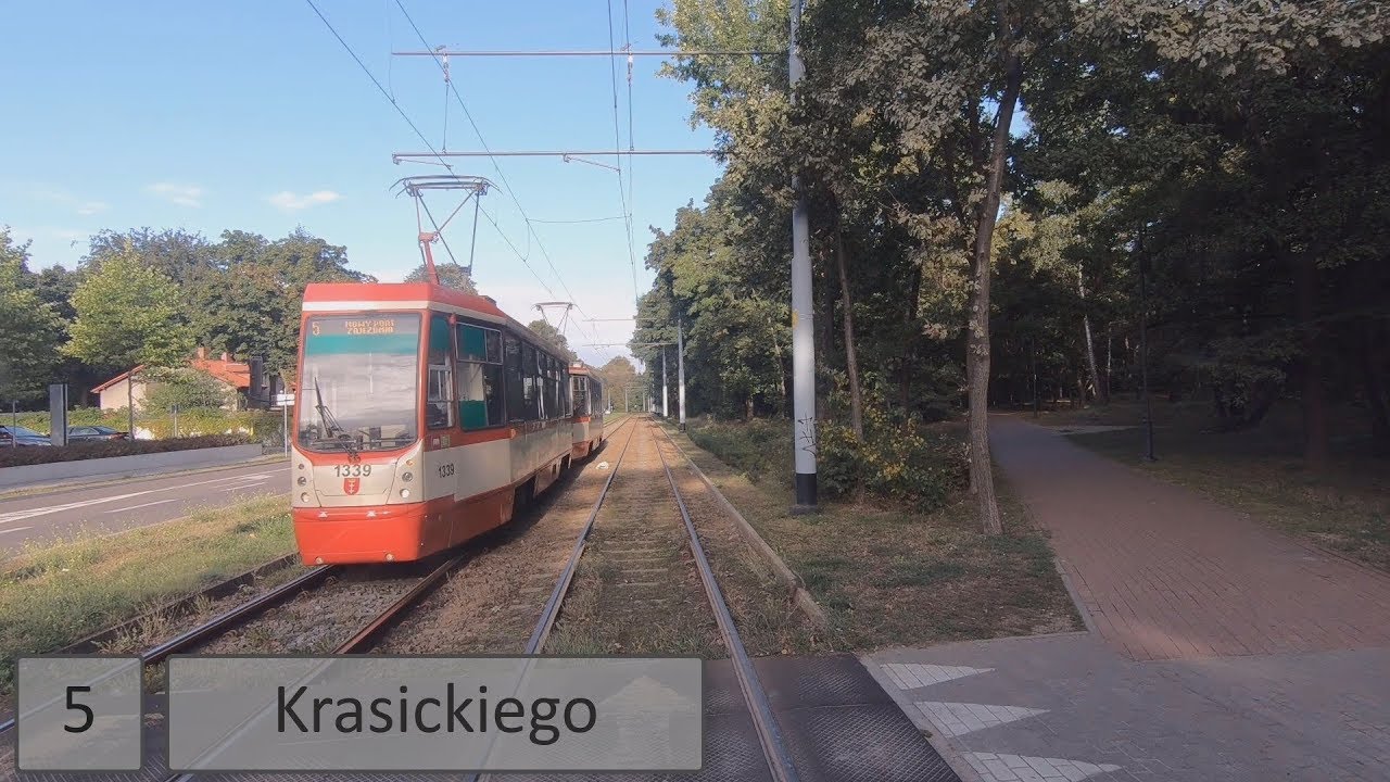 Tramwaje Gdańsk 2019. Linia 5 - Cabview.