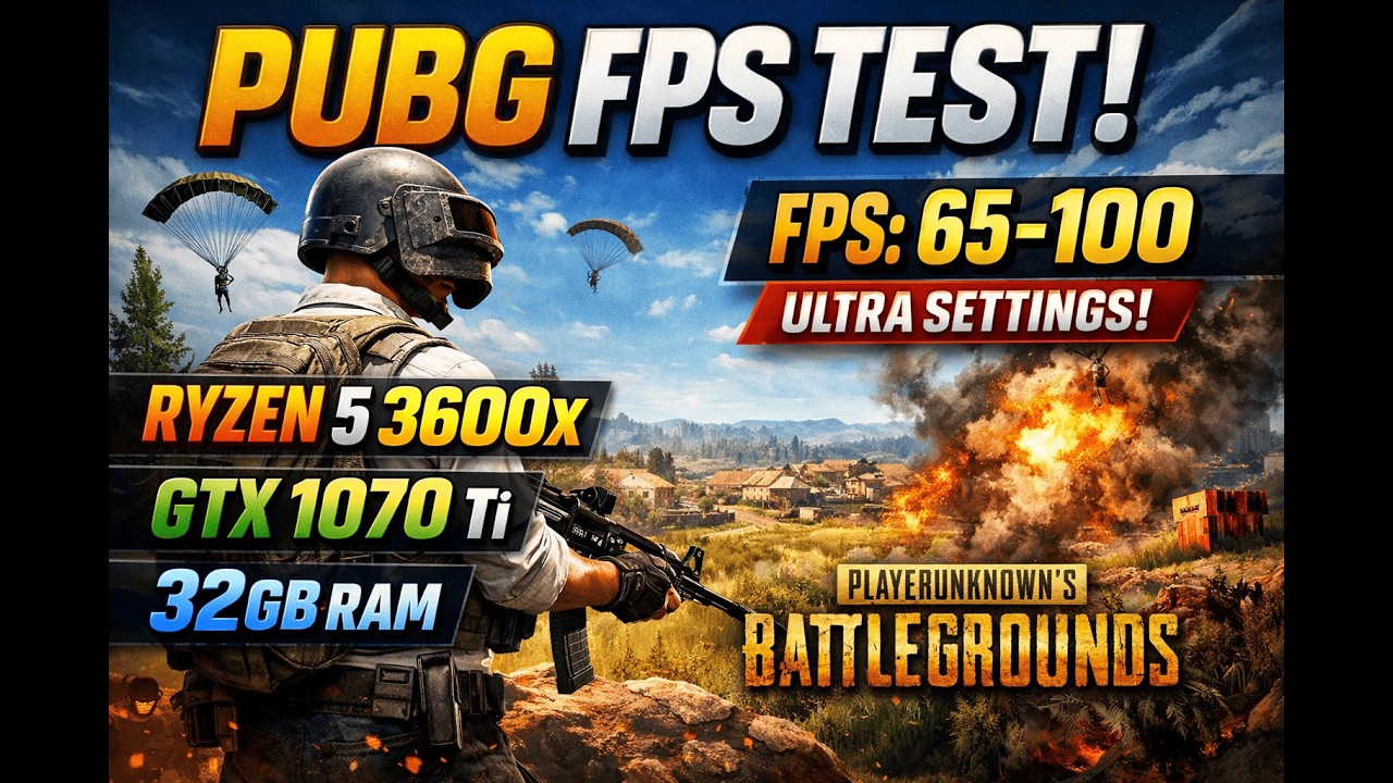 PUBG FPS Test — Ryzen 5 3600X | GTX 1070 Ti | 32GB RAM