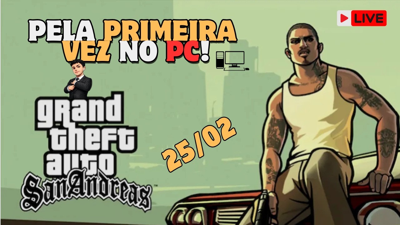JOGANDO GTA SAN ANDREAS PELA PRIMEIRA VEZ NO PC! Colaa