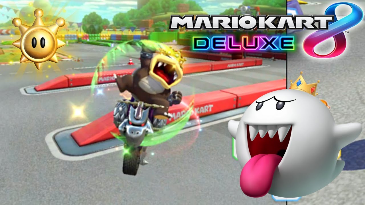 Mario Kart 8 Shine Thief as Morton and King Boo