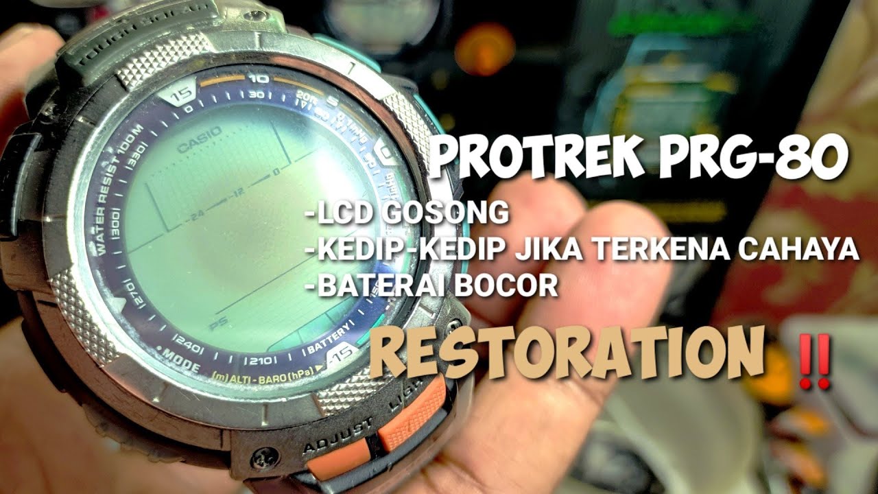Casio Protrek PRG-80 LCD Layar Kedip-kedip