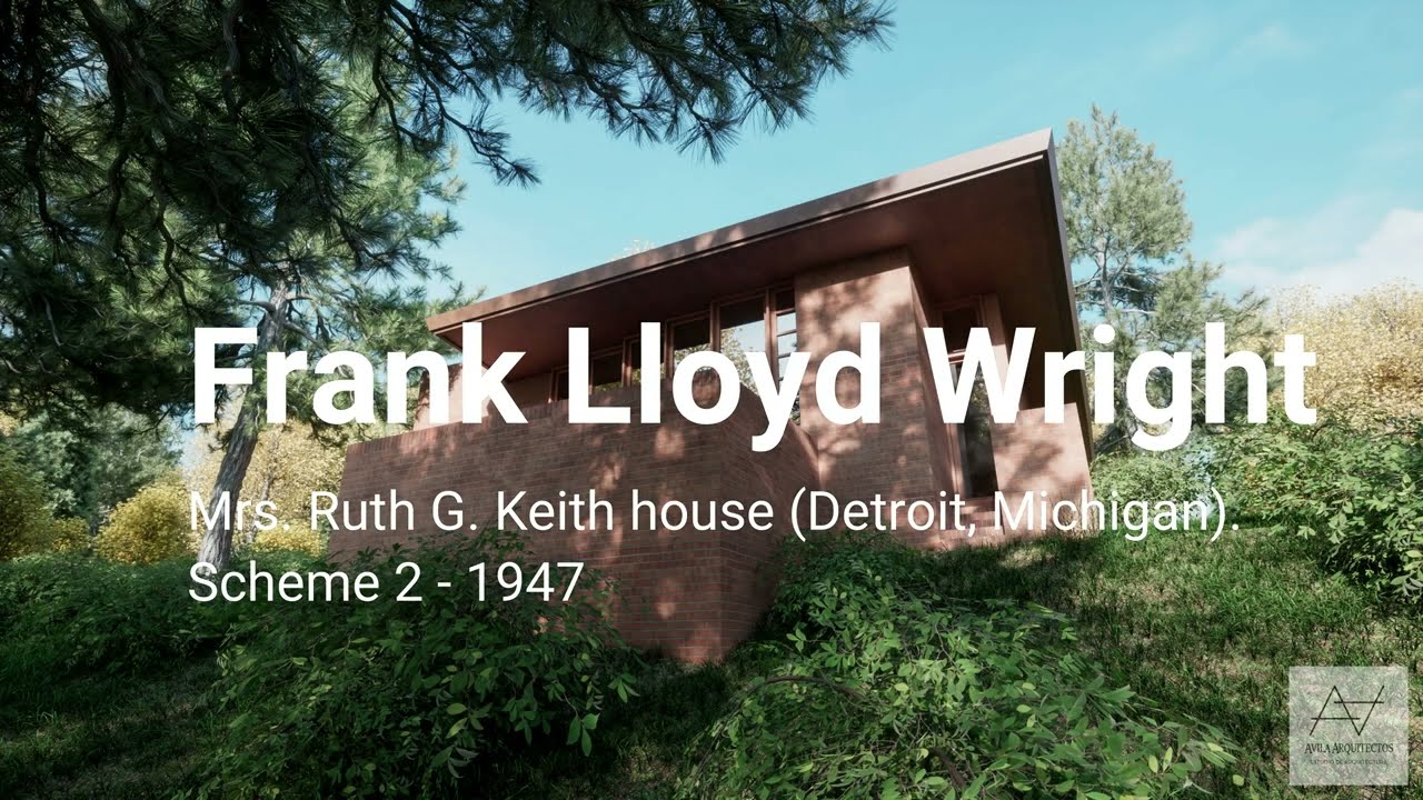Frank Lloyd Wright - Mrs. Ruth G.  Keith house Detroit, Michigan - Scheme 2 - 1947 - Unbuilt