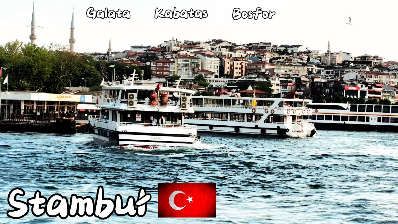 Stambuł - Galata, Kabatas, Bosfor - Turcja [walking tour] Istanbul   NO TALK