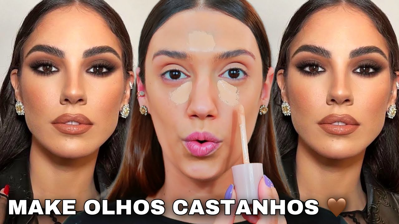 MAKE PARA OLHOS CASTANHOS *MAQUIAGEM PARA REAL&Ccedil;AR OLHOS CASTANHOS* COMO FAZER!!