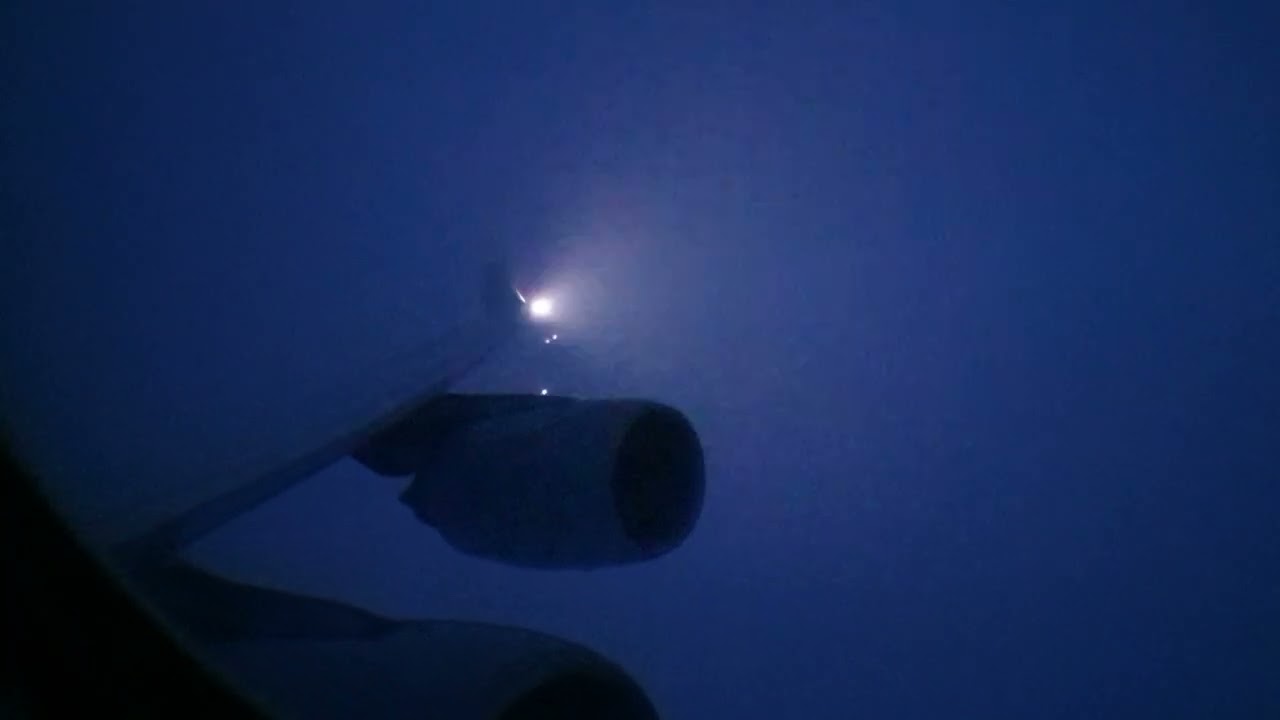 Lufthansa A340-600, beautiful twilight takeoff in Boston