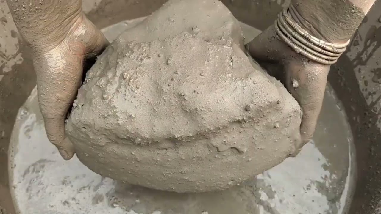 Super soft cement concrete crumbling in water 💦 SA ASMR
