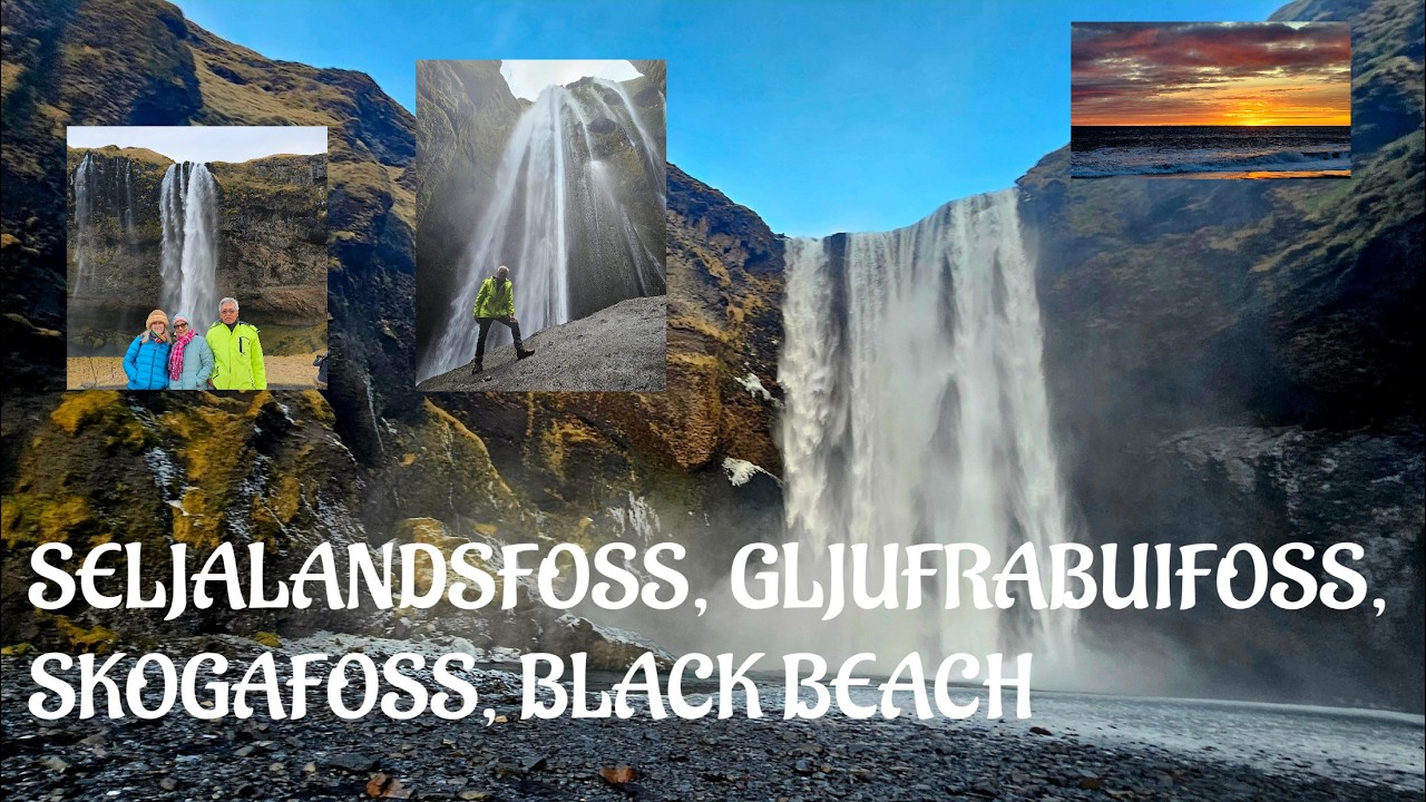 BEAUTIFUL WATERFALLS AND BEACH IN ICELAND