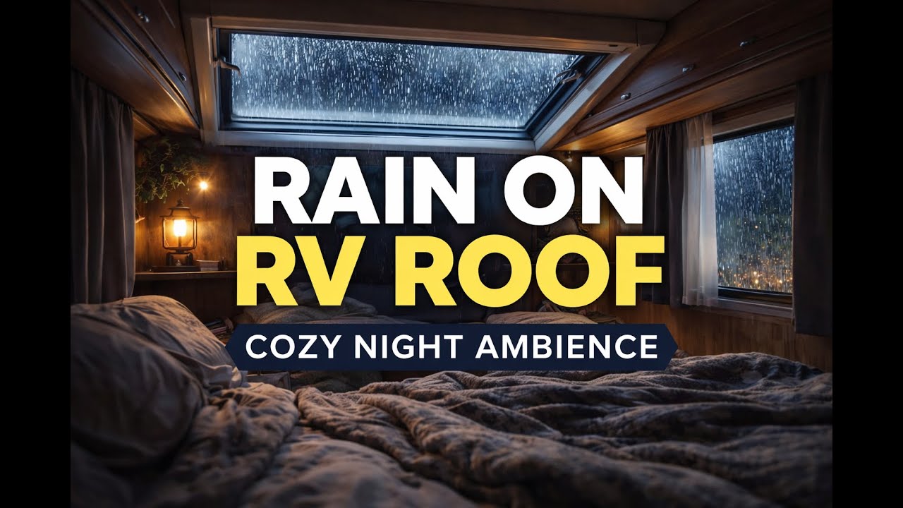 Rain on RV Roof at Night | Cozy Enclosed Space Sounds for Deep Sleep (No Thunder)