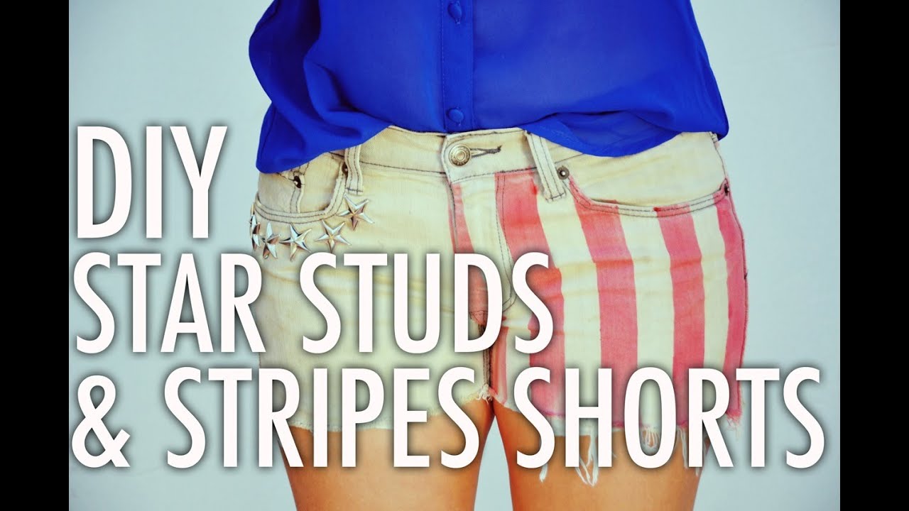 DIY Star Studs and Stripes Shorts with Mr. Kate