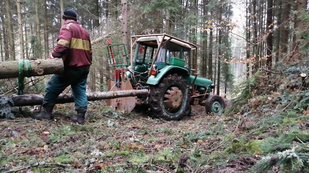 Traktor Zetor 2011 těžba dřeva samovýroba 2023-24 prořezávka smrk díl 5* část 2*