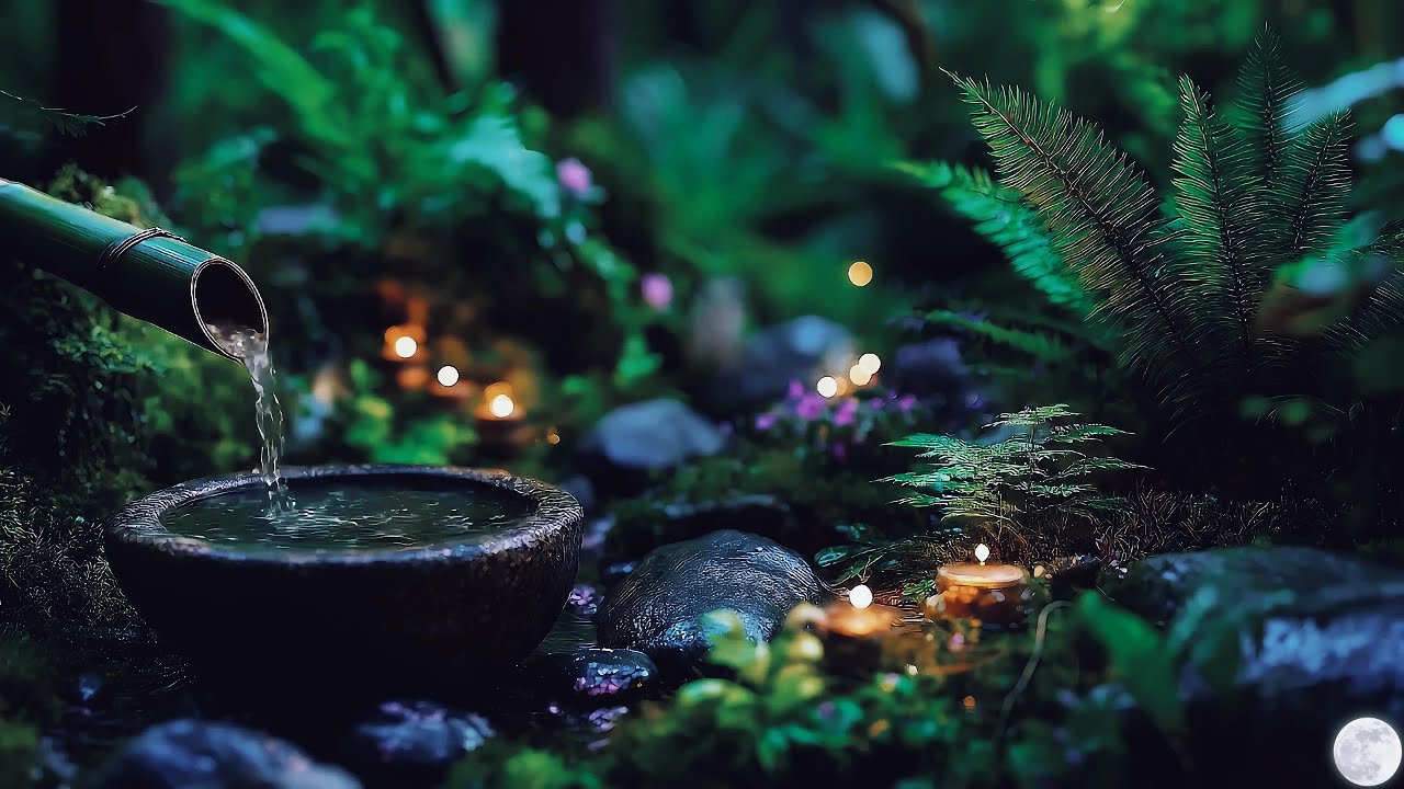 Relaxing piano music, bamboo stream, sleep music, relaxation music, meditation music