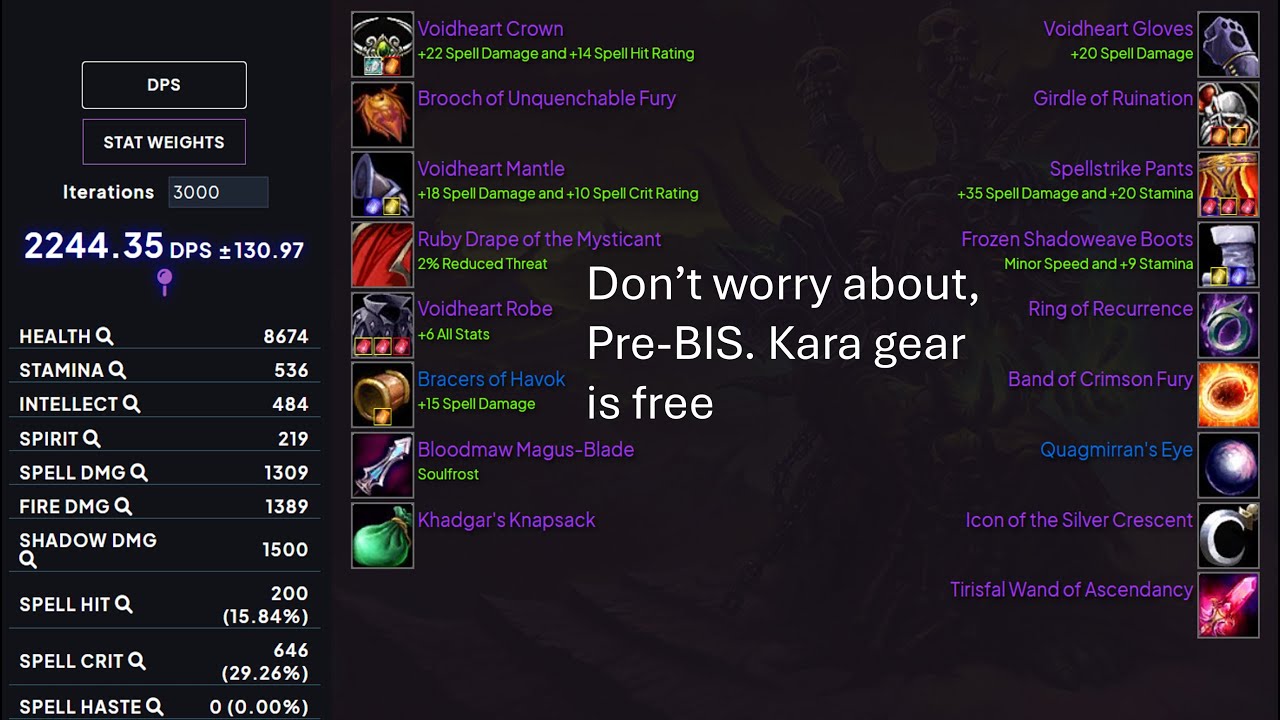 TBC Warlock Tier 4 BIS. The most in depth guide you will find